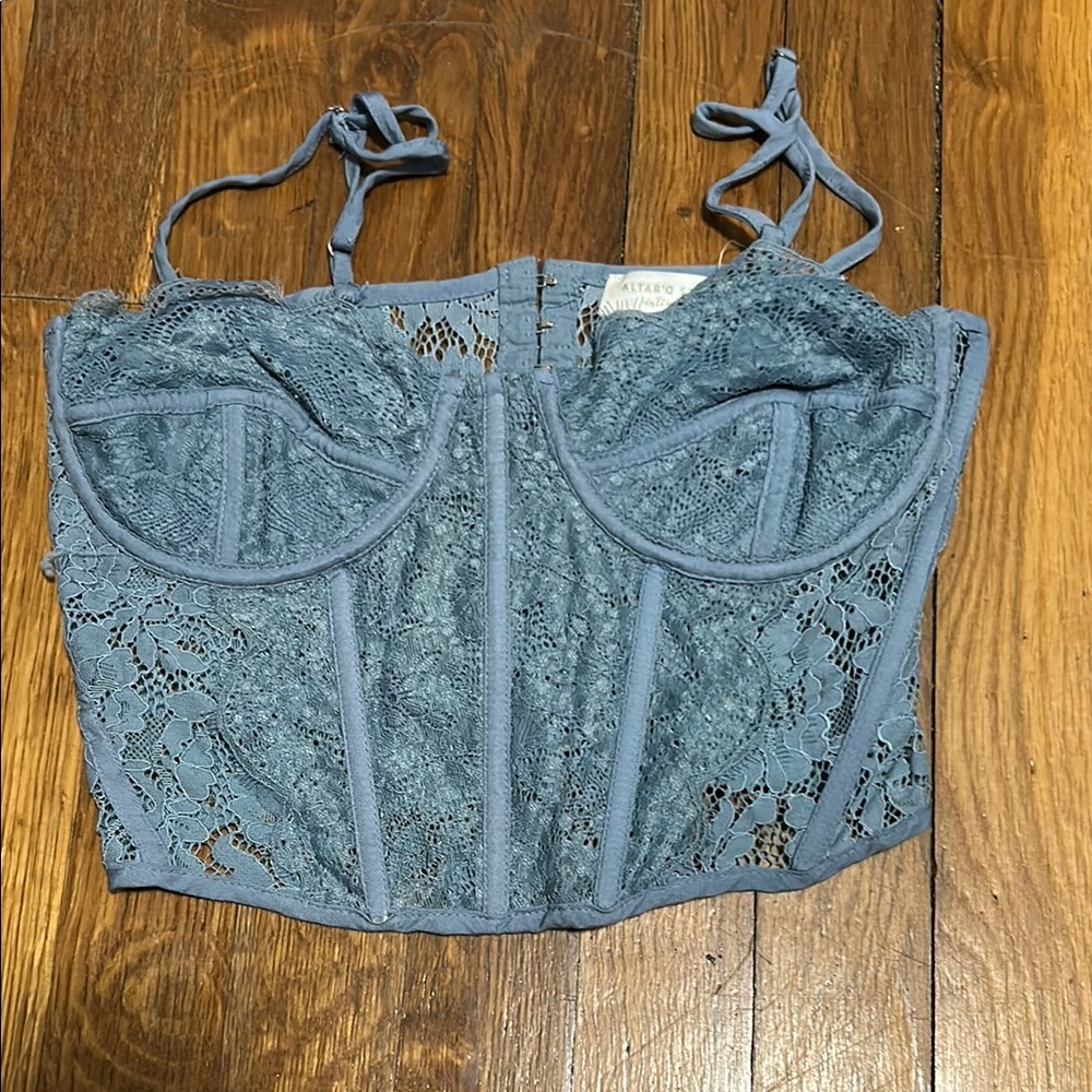 Altar'd State Blue Lace Bustier